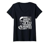 Femme Quand l'injustice Devient Un Devoir de résistance à la Loi T-Shirt avec Col en V