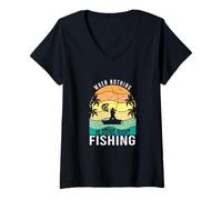 Femme Quand Rien ne va Droit pêcheur drôle T-Shirt avec Col en V