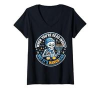 Femme Quand tu ES Mort à l'intérieur mais Que C'est Hanoukka drôle T-Shirt avec Col en V