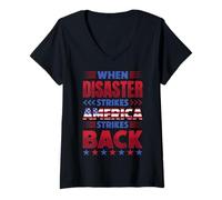 Femme Quand Une Catastrophe Frappe, l'Amérique revient T-Shirt avec Col en V