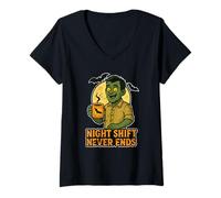 Femme Quart de Nuit ne se termine jamais T-Shirt avec Col en V