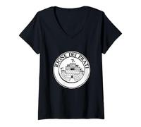 Femme Quartier Prati Rome Symbole des Rioni Romains Quartiers T-Shirt avec Col en V