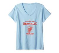 Femme Quartiers Nord Marseille Boxing Club France - Boxe T-Shirt avec Col en V