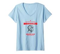 Femme Quartiers Nord Marseille Boxing Club France - Boxe T-Shirt avec Col en V