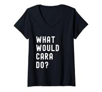 Femme Que Ferait Cara? T-Shirt avec Col en V