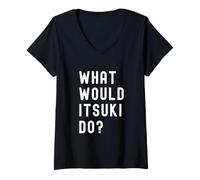 Femme Que Ferait Itsuki? T-Shirt avec Col en V