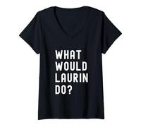 Femme Que Ferait Laurin? T-Shirt avec Col en V