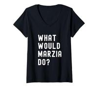 Femme Que Ferait Marzia? T-Shirt avec Col en V