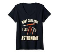 Femme Que Puis-Je Dire J'Aime l'Astronomie Passionné d'Étoiles T-Shirt avec Col en V