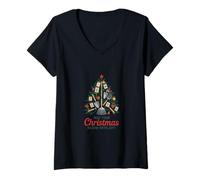 Femme Que Votre Noël s'épanouisse avec Joie | Gardening Holiday Art T-Shirt avec Col en V