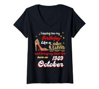 Femme Queen est née en octobre 1989, à l'approche de mon anniversaire. T-Shirt avec Col en V