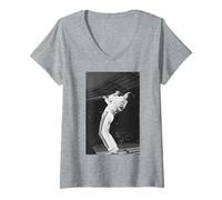 Femme Queen Freddie Mercury en Direct au Stade de Wembley pour Une Visite Magique T-Shirt avec Col en V