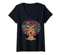 Femme Queen Limitless Kind Afro T-Shirt avec Col en V