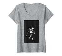 Femme Queen Live Freddie Mercury à NEC Arena 1984 T-Shirt avec Col en V