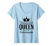 Femme Queen of Shananigans Malarkey Shenanigator Shenanigan Squad T-Shirt avec Col en V