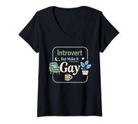 Femme Queer Trans Affirming Comfort Identity Love Cadeau de Soutien T-Shirt avec Col en V