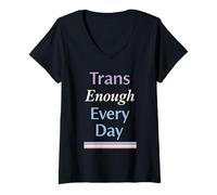 Femme Queer Trans Affirming Comfort Identity Love Cadeau de Soutien T-Shirt avec Col en V
