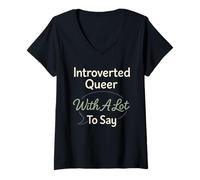 Femme Queer Trans Affirming Comfort Identity Love Cadeau de Soutien T-Shirt avec Col en V