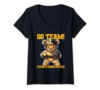 Femme Quel sport est-ce encore ? Costume de discours pour les fans d'ours en peluche T-Shirt avec Col en V