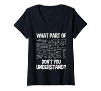 Femme Quelle Partie de ne Pas Comprendre - Science Math Chimie T-Shirt avec Col en V