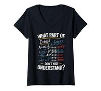 Femme Quelle Partie Don't You Understand Équations Mathématiques T-Shirt avec Col en V