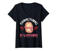 Femme Quelque chose Observé Hérisson Doux Avec Coeur T-Shirt avec Col en V