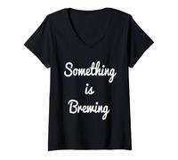 Femme Quelque Chose se prépare T-Shirt avec Col en V