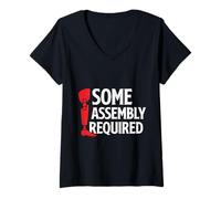 Femme Quelques assemblages requis Drôle Jambe Bras Amputé Humour Handicap T-Shirt avec Col en V