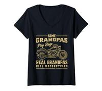 Femme Quelques Grands-pères Jouent Au Bingo De Vrais Grands-pères T-Shirt avec Col en V