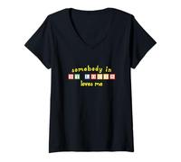 Femme Quelqu'un à Saint-Louis m'aime avec des Enfants T-Shirt avec Col en V