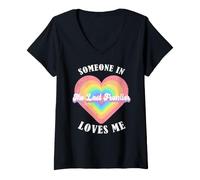 Femme Quelqu'un dans la dernière frontière m'aime Alaska T-Shirt avec Col en V