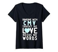 Femme Quelqu'un W/CMV Taught ME Love Needs NO Words Walk Meme T-Shirt avec Col en V