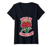 Femme Qu'en est-il des Amateurs de Plantes à œillets pour Les Amateurs de jardiniers de Campagne T-Shirt avec Col en V