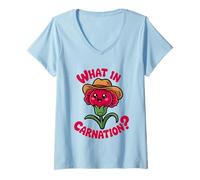 Femme Qu'en est-il des Amateurs de Plantes à œillets pour Les Amateurs de jardiniers de Campagne T-Shirt avec Col en V
