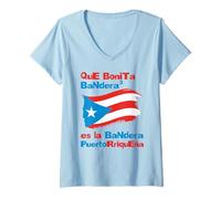 Femme Qu'est-ce Que Bonita Bandera Porto Rico Pride Design T-Shirt avec Col en V