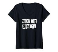 Femme Qu'est-ce Que Dealio ? T-Shirt avec Col en V