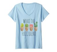 Femme Qu'est-ce Que la Fucculente Succulente WTF Succulente T-Shirt avec Col en V