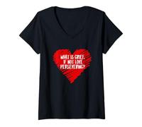 Femme Qu'est-ce Que Le Chagrin si ce n'est Pas l'amour Persévérant Citation Wanda Meme T-Shirt avec Col en V