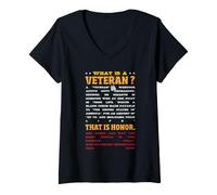 Femme Qu'est-ce qu'un vétéran Qui est Honneur T-Shirt avec Col en V