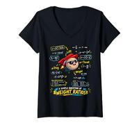 Femme Question mathématique du Rapport de Poids Professeur drôle Dicton Sarcastique T-Shirt avec Col en V