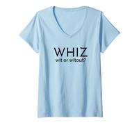 Femme Question sur la Commande du cheesesteak de Philly avec ou sans T-Shirt avec Col en V
