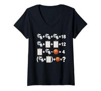 Femme Quiz mathématiques entraîneur de Basket-Ball T-Shirt avec Col en V