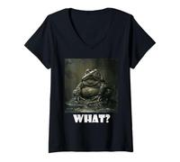Femme Quoi? Bad Mood Mood Frog, Frrog Frog T-Shirt avec Col en V