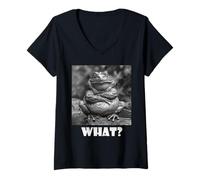 Femme Quoi? Bad Mood Mood Frog, Frrog Frog T-Shirt avec Col en V