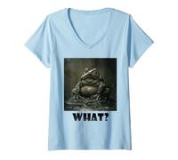 Femme Quoi? Bad Mood Mood Frog, Frrog Frog T-Shirt avec Col en V