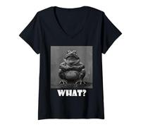 Femme Quoi? Bad Mood Mood Frog, Frrog Frog T-Shirt avec Col en V