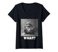 Femme Quoi? Bad Mood Mood Frog, Frrog Frog T-Shirt avec Col en V