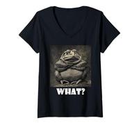 Femme Quoi? Bad Mood Mood Frog, Frrog Frog T-Shirt avec Col en V