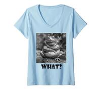 Femme Quoi? Bad Mood Mood Frog, Frrog Frog T-Shirt avec Col en V