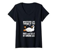 Femme Quoi qu'il Arrive, esquivez et Laissez Quelqu'un d'autre Toucher T-Shirt avec Col en V